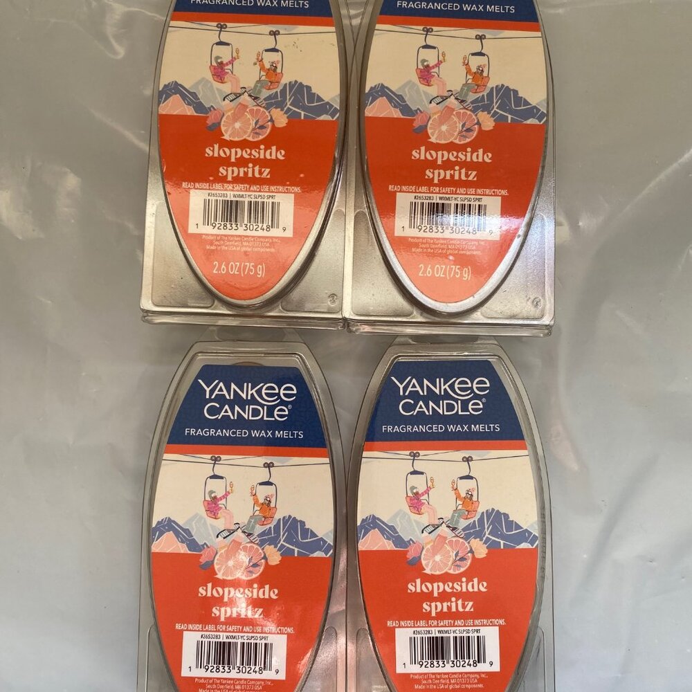 YANKEEE CANDLE SLOPESIDE SPRITZ fragranced wax melts 4 packs (6 melts in each)